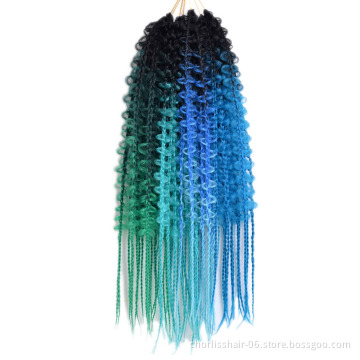 Wholesale Ombre 24Inch Soft Butterfly Locs Crochet Braiding Hair Red Blue Straight Butterfly Locs Box Braiding Hair Extensions
